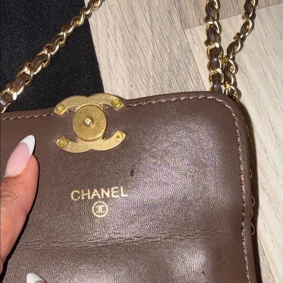 Chanel Dark Brown Quilted Mini Bag with Gold Chain - Picture 6 of 14